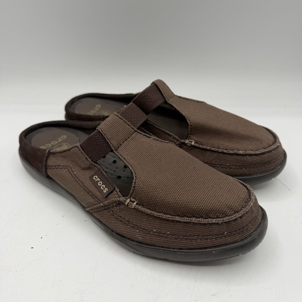 Crocs Walu Mules Womens Sz 7 Chocolate‎ Brown Slip On Comfort Shoes Clogs NWT
